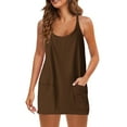 thumbnail image 1 of Weiqiqre Workout Shorts Women Romper Dress with Shorts Underneath Sleeveless Spaghetti Straps Athletic Outfits Casual Vacation, 1 of 8