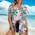 thumbnail image 1 of Fewfanhot Workout Tops for Women Summer Beach Shirt Tropical Shirts Womens Hawaii Button Down Short Sleeve Blouses Button Up Tops, 1 of 5