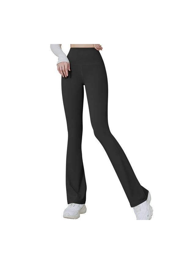 Yoga Pants Women Flare Leggings with Tummy Control High Waist Fold Over Bootcut Wide Legs Workout Legging