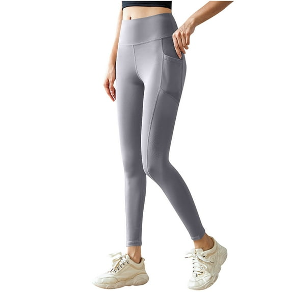 Weiqiqre Yoga Pants Women Fleece Lined Athletic Leggings with Pockets Pants Winter Thermal Hiking Casual