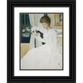 thumbnail image 1 of Weir, J Alden 25x32 Black Ornate Wood Framed with Double Matting Museum Art Print Titled - Anna Dwight Weir Reading a Letter, 1 of 4