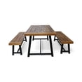 thumbnail image 1 of Weir Outdoor Acacia Wood Picnic Set, Teak Finish and Black, 1 of 6