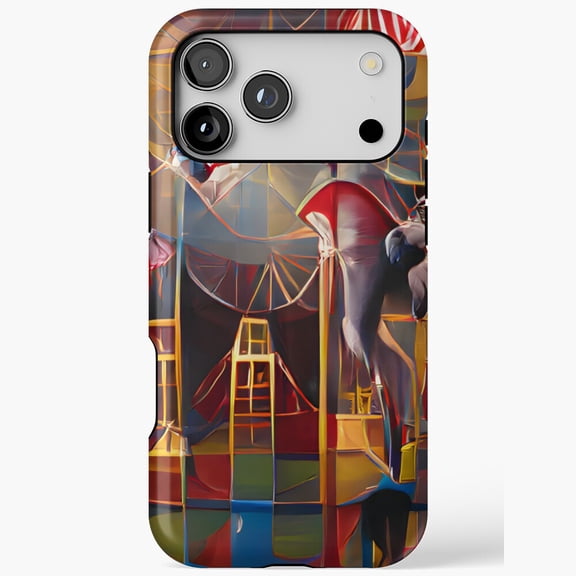 Weird Circus Surreal Retro Carnival Art Gift Compatible Phone Case for iPhone 11 12 13 14 15 16 17 Pro Max