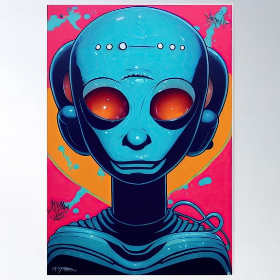 Weird Cool Alien Poster Wall Art, Modern Wall Decor For Living Room Bedroom, 12x18 UNFRAMED