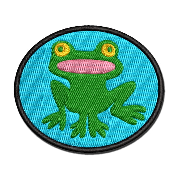 Weird Creepy Frog Applique Multi-Color Embroidered Hook & Loop Patch - 2.0 Inch Mini