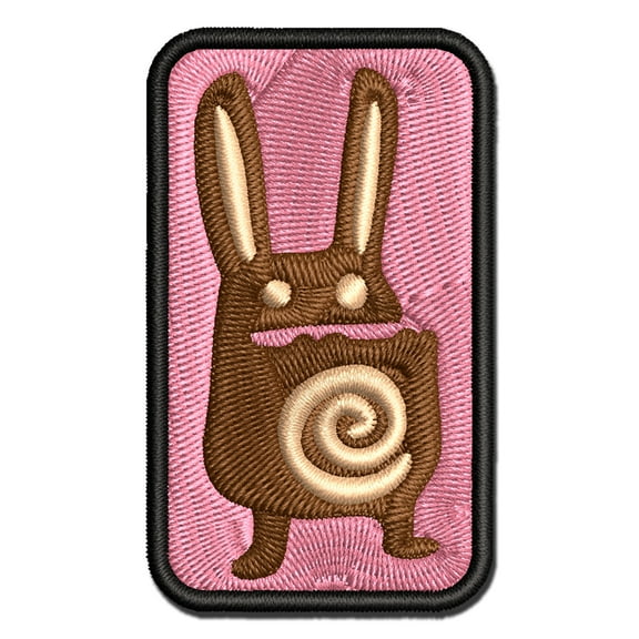 Weird Creepy Rabbit Creature Applique Multi-Color Embroidered Iron-On Patch - 2.0 Inch Mini