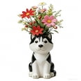 thumbnail image 1 of Weird Dog Face Ceramic Vase For Flowers - Quirky Animal Shaped Tabletop Decor For Dog Lovers Home Office Gift, 1 of 4