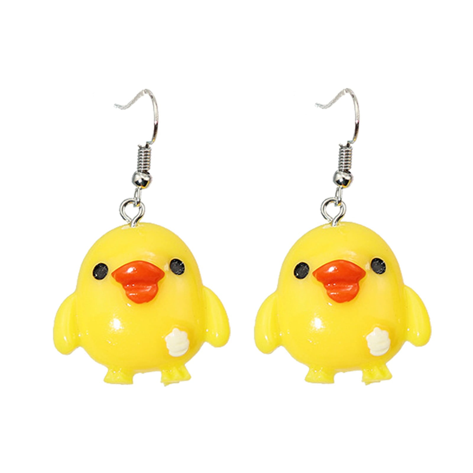 Yellow Rubber Duck Earring, Miniature Rubber Ducky Dangles, Kawaii, Cute, Animal Earrings