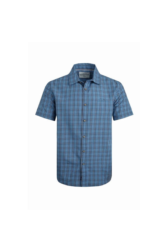 Mens Judd Checked Natural Cotton Short-Sleeved Shirt