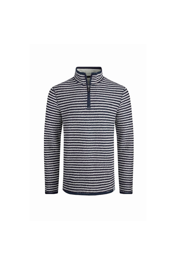 Mens Shorling Stripe Macaroni Quarter Zip Sweater