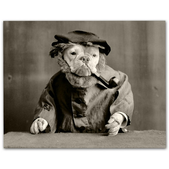 Weird Funny Dog Photo Smoking Pipe - 11x14 Unframed Art Print Poster - Perfect Home Conversational Cute Piece for Dog Lovers