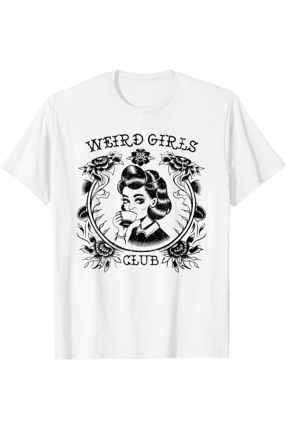 Weird Girls Club Retro Gothic Floral Alt Girl T-Shirt