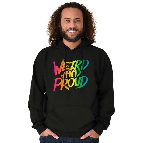 Weird Proud LGBTQ Pride Funny Cool Unisex Plus Fleece Graphic Hoodie Brisco Brands 4X