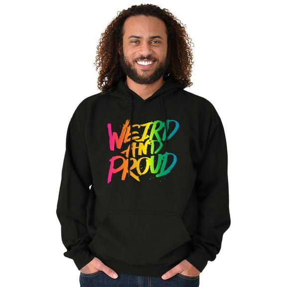 Weird Proud LGBTQ Pride Funny Cool Unisex Plus Fleece Graphic Hoodie Brisco Brands 4X