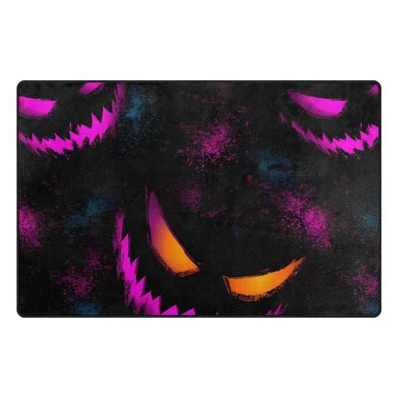 Weird Pumpkin Pattern Memory Foam Area Rug 31"x20" Non Slip, Absorbent, Fade Proof for Living Room, Bedroom, Office