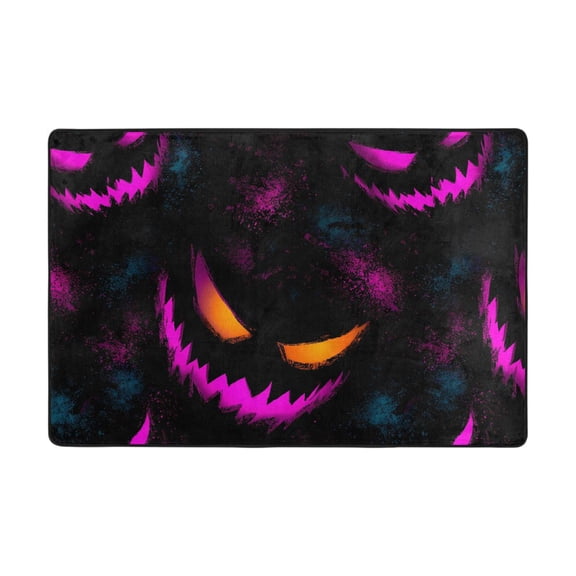 Weird Pumpkin Pattern Rug 72x48in Memory Foam Absorbent Non Slip Plush for Living Room Office Bedroom