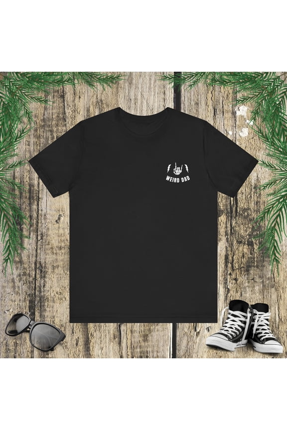 Weird dad humor funny father's day Skeleton rock on hand Unisex T-shirt
