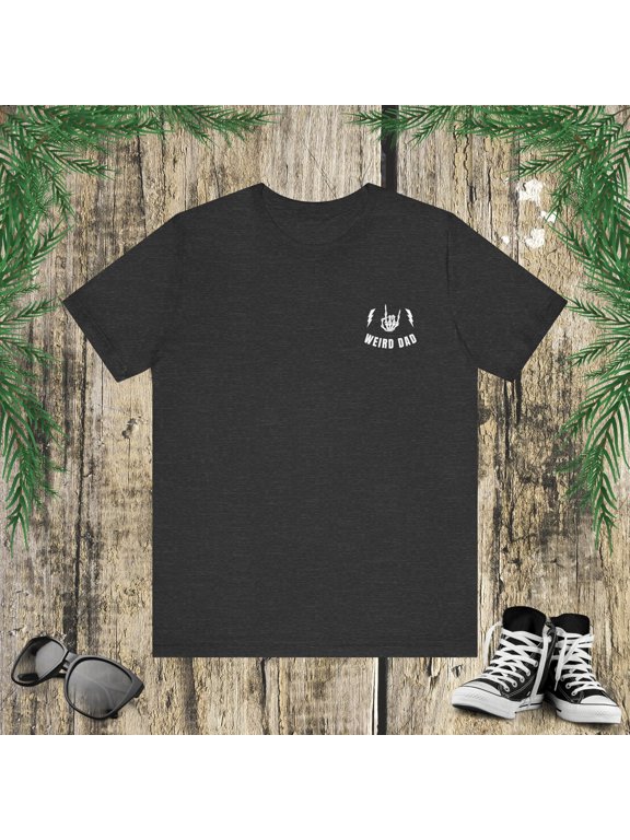 Weird dad humor funny father's day Skeleton rock on hand Unisex T-shirt