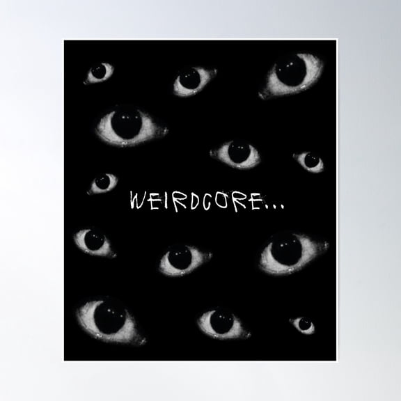Weirdcore Black Eyes Poster Wall Art, Modern Wall Decor, 16x24 UNFRAMED