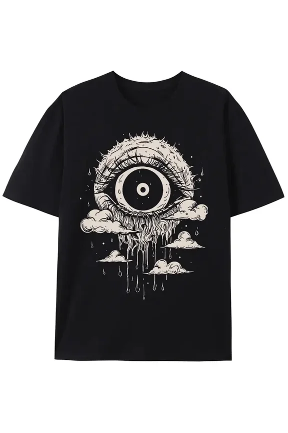 Weirdcore Eyeball in the Clouds T-Shirt Dreamcore Aesthetic Grunge Clothing Edgy