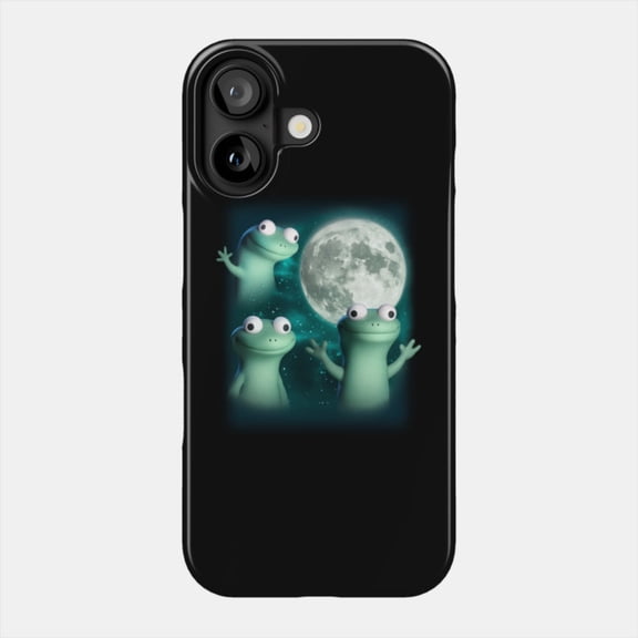 Weirdcore Lizard Lizard Lizard Meme With Moon Case for Apple iPhone 11 to 17