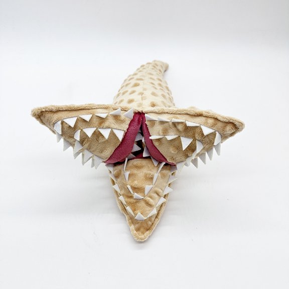 Weirdly Cute Monster Plush Set Cone Shaped Maw Creature with Sharp Teeth & Pink Eyeball Flower Worm