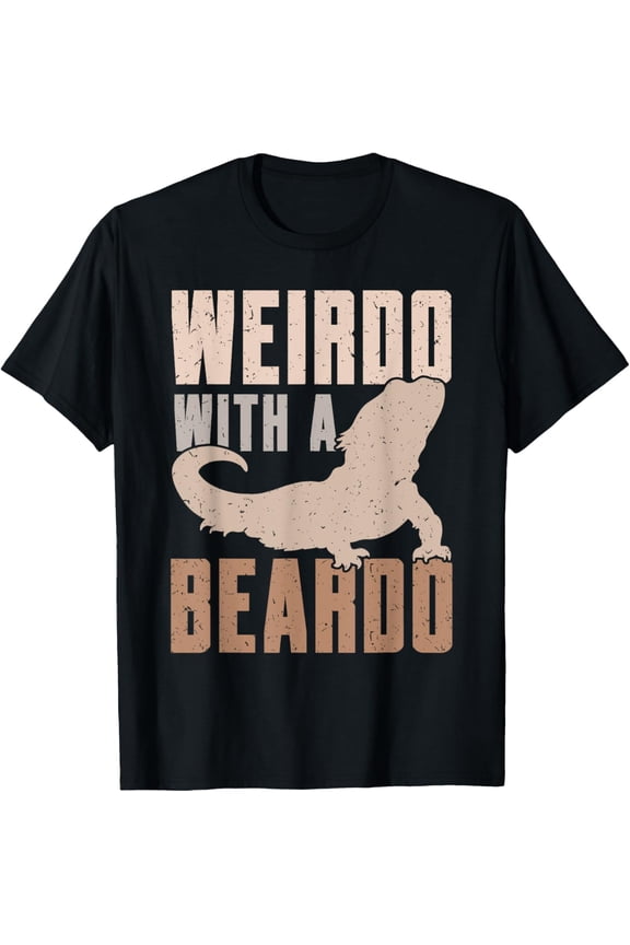 Weirdo With A Beardo Bearded Dragon Lizard Gecko Pet Reptile T-Shirt100% cotton short-sleeved shirt for both men and women