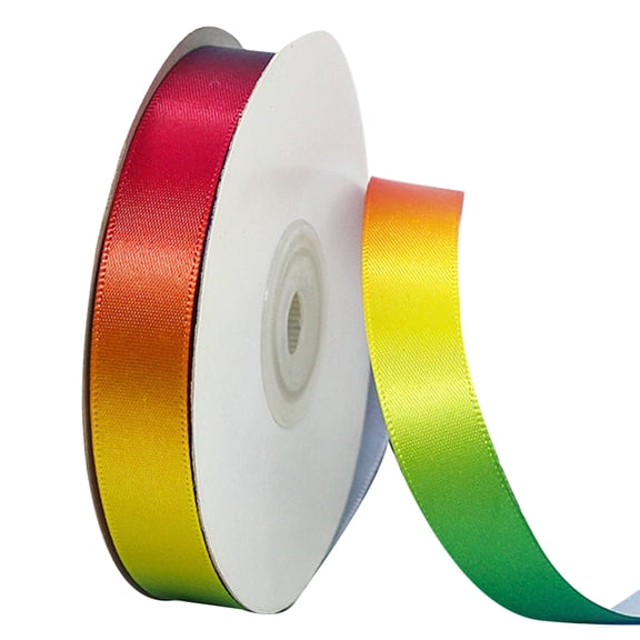 Weis 1 Roll Rainbow Ribbon High Density Gradient Polyester Ribbon Colorful Gift Wrapping Strip DIY Baking Packing Ribbon for Home Store (22M Long 2CM Width Style Colorful)