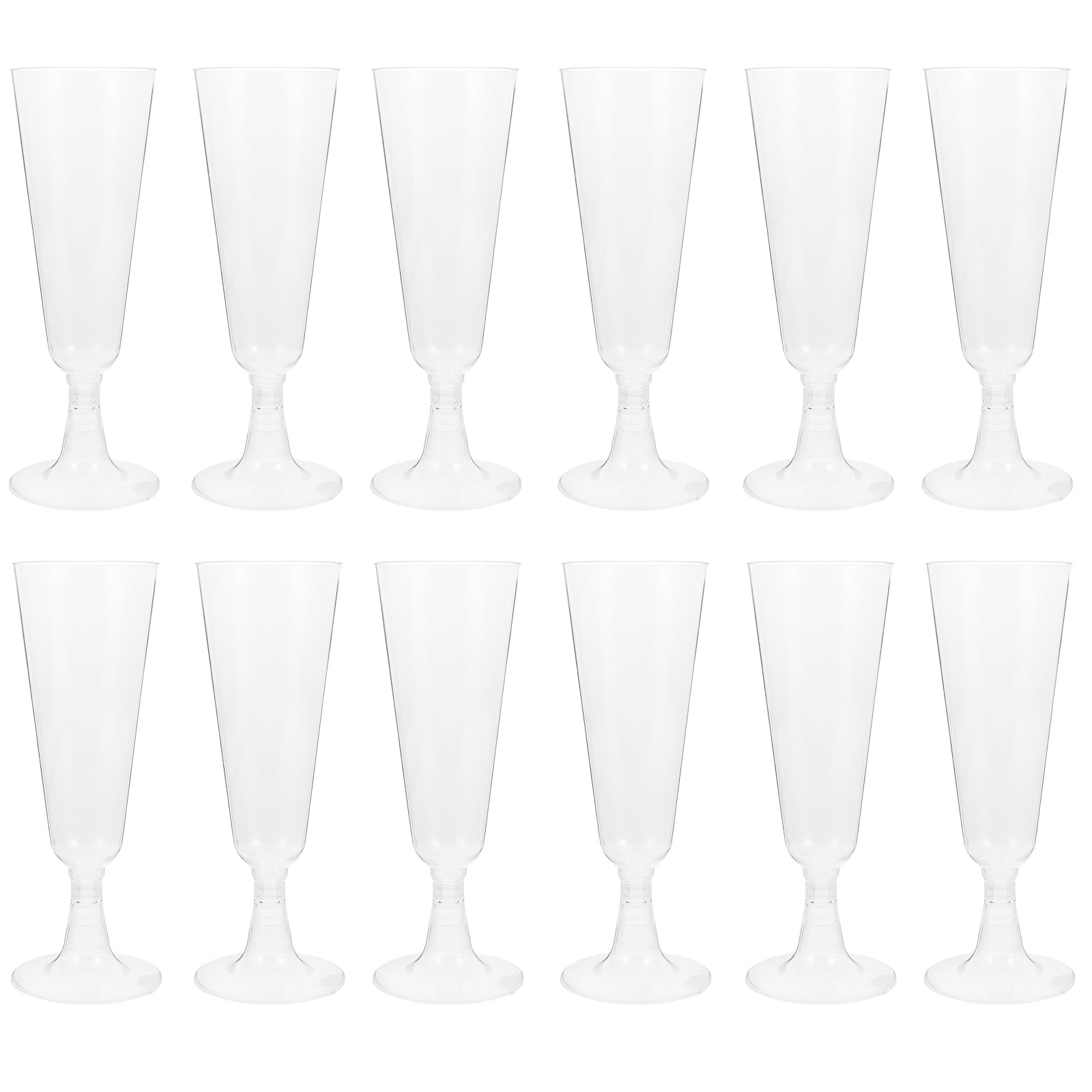 Weis 12Pcs Disposable Plastic Champagne Cups Drinking Goblet Red Wine Glass (Transparent)