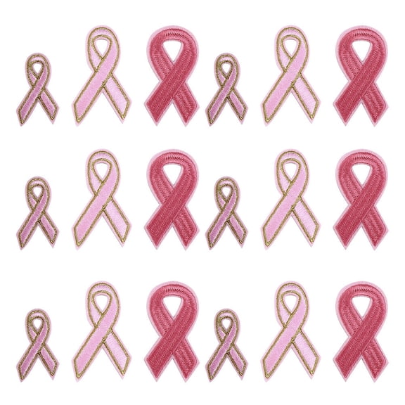Tineasur 18pcs Embroidery DIY Patch Ribbon Patch Pink Cloth Fashionable Design for Parents Bags