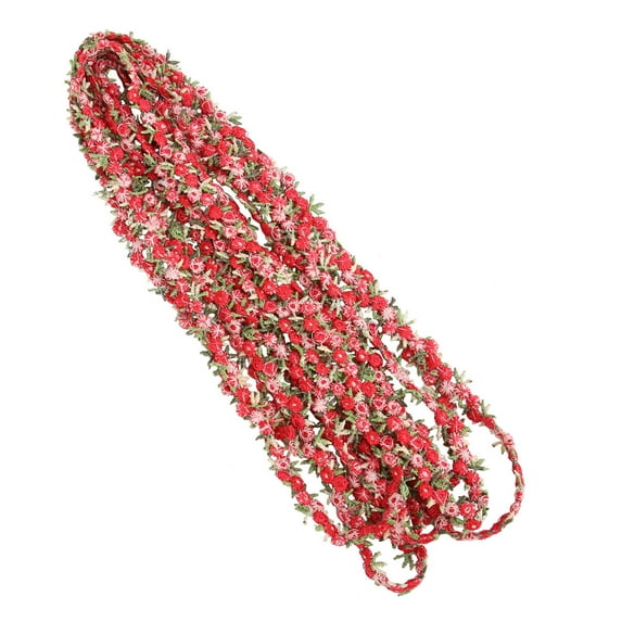 4.5m Dark Red Rose Lace Trim Ribbon Floral Hair Decoration for Wedding Sewing Craft Appliques