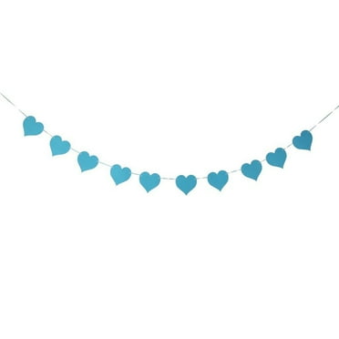 Weis Felt Heart Bunting Banner Wedding Party Home Decoration 110 inch (Blue)