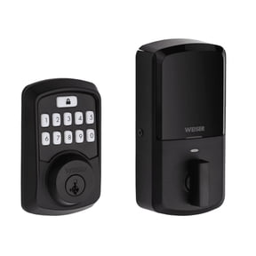 Weiser Aura Matte Black Bluetooth Door Lock, Remote Sharing Compatible with Alexa and Google Assistant, Auto Lock, Create, Disable and Delete Codes Via App, Scheduled and Maintain up to 250 Codes