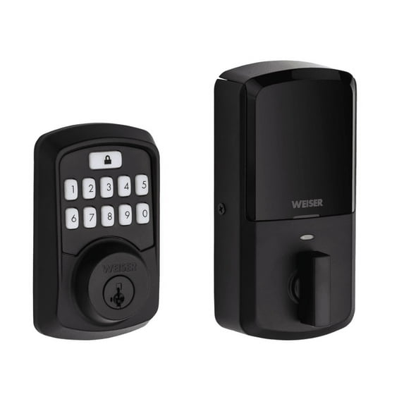 Weiser Aura Matte Black Bluetooth Door Lock, Remote Sharing Compatible with Alexa and Google Assistant, Auto Lock, Create, Disable and Delete Codes Via App, Scheduled and Maintain up to 250 Codes