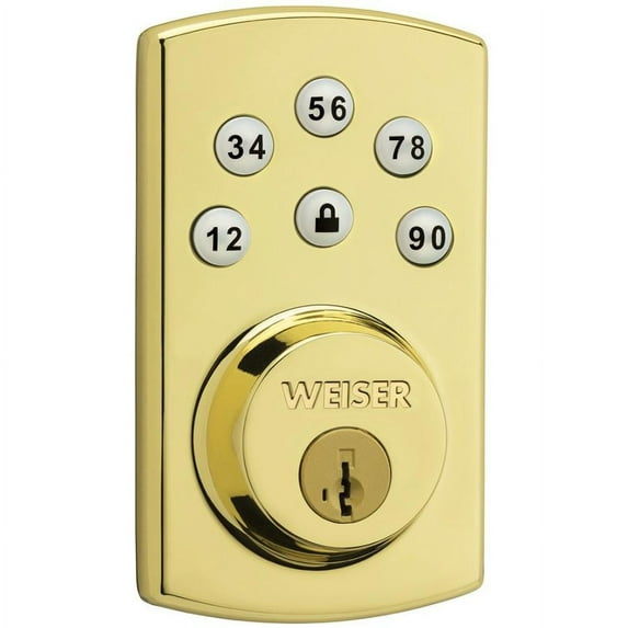Weiser Lock GED1460X 3BR SMT MS RLR2 Powerbolt Electronic Deadbolt — Construction & DIY Use, Standard Hardware Spec