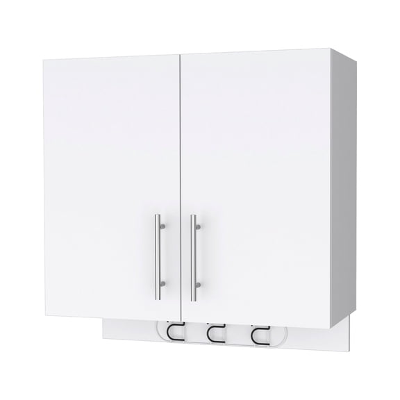 Weiser Wall Storage Cabinet, Space Saver Storage Cabinet with Broom Hangers