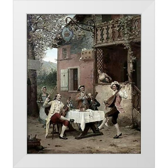 Weiss, Emile Georges 12x14 White Modern Wood Framed Museum Art Print Titled - Cabaret De La Couronne