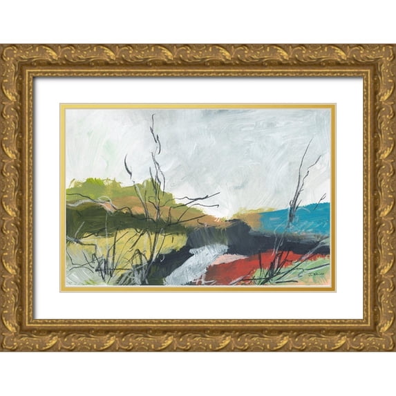 Weiss, Jan 14x11 Gold Ornate Wood Framed with Double Matting Museum Art Print Titled - To The Sea No. 2