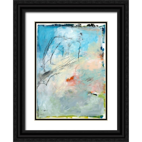 Weiss, Jan 19x24 Black Ornate Wood Framed with Double Matting Museum Art Print Titled - Blue Fade No. 2