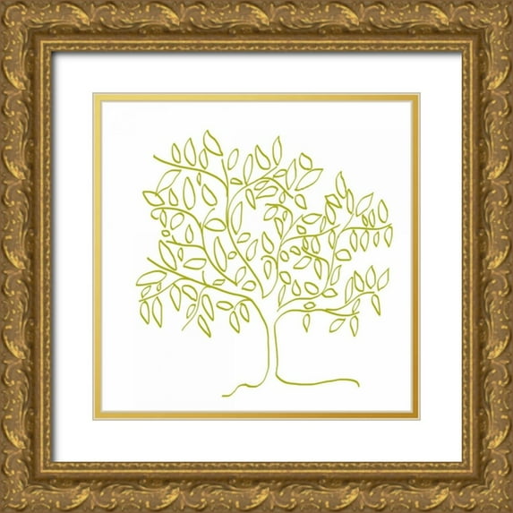 Weiss, Jan 20x20 Gold Ornate Wood Framed with Double Matting Museum Art Print Titled - A Citron Tree