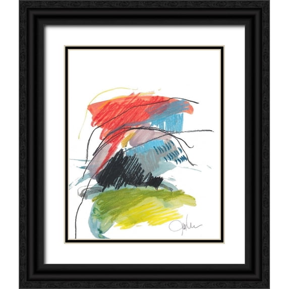 Weiss, Jan 20x24 Black Ornate Wood Framed with Double Matting Museum Art Print Titled - Abstract Landscape No. 40