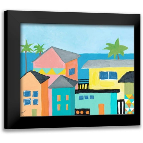 Weiss, Jan 24x20 Black Modern Framed Museum Art Print Titled - Beachfront Property 1