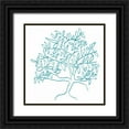 thumbnail image 1 of Weiss, Jan 26x26 Black Ornate Wood Framed with Double Matting Museum Art Print Titled - A Teal Tree, 1 of 4