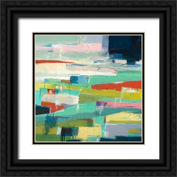 Weiss, Jan 26x26 Black Ornate Wood Framed with Double Matting Museum Art Print Titled - Colorfield No. 6