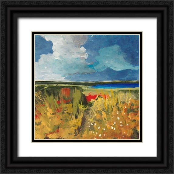 Weiss, Jan 26x26 Black Ornate Wood Framed with Double Matting Museum Art Print Titled - Spring Wildflowers