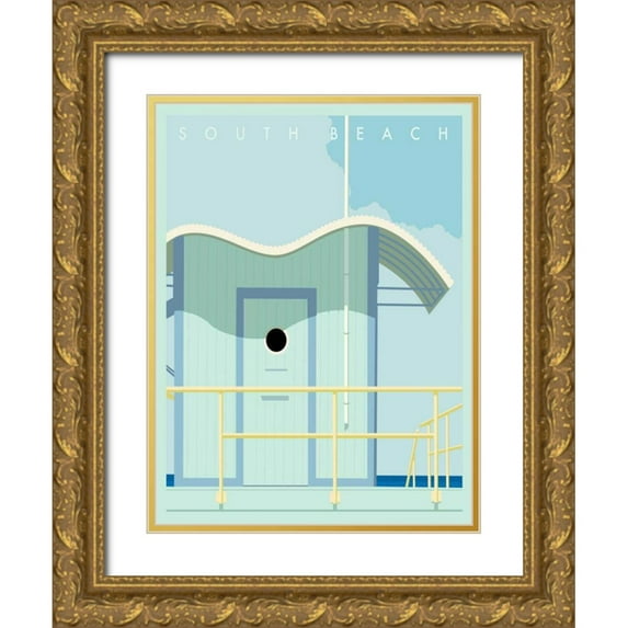 Weiss, Richard 15x18 Gold Ornate Wood Framed with Double Matting Museum Art Print Titled - Art Deco-South Beach