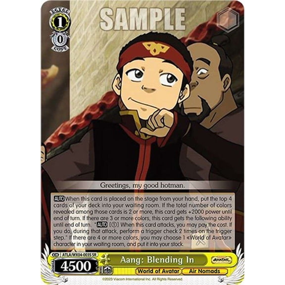 Weiss Schwarz Avatar: The Last Airbender Super Rare Aang: Blending In ATLA/WX04-003S