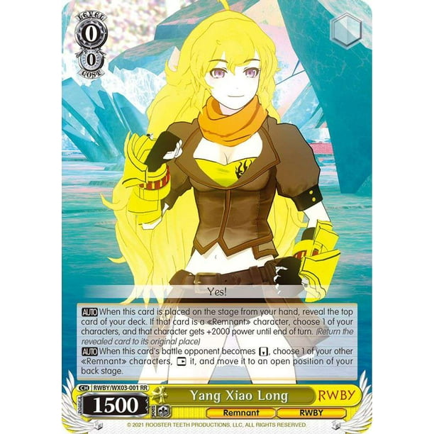 Weiss Schwarz Rwby Double Rare Yang Xiao Long Rwby Double Rare Wx03 001 Weiss Schwarz Rwby Double Rare Yang Xiao Long Rwby Double Rare Wx03 001