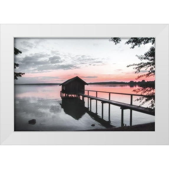 Weisz, Irene 24x17 White Modern Wood Framed Museum Art Print Titled - October Sunset