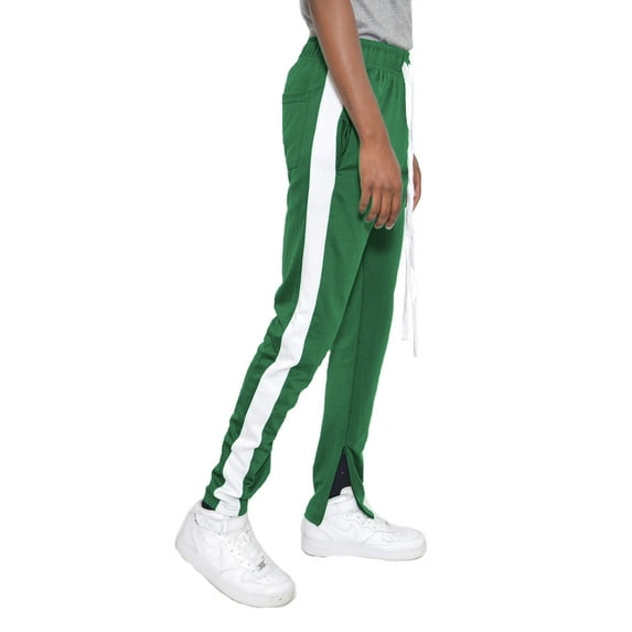 Weiv Gear Men’s Track Pants – Classic Slim Fit Side Stripe Drawstring Waist Ankle Zipper Active Workout Joggers Sweatpants